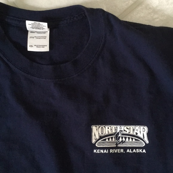 North Star Fishing Kenai River Alaska 2XL Black T-shirt 100% cotton - Picture 5 of 6